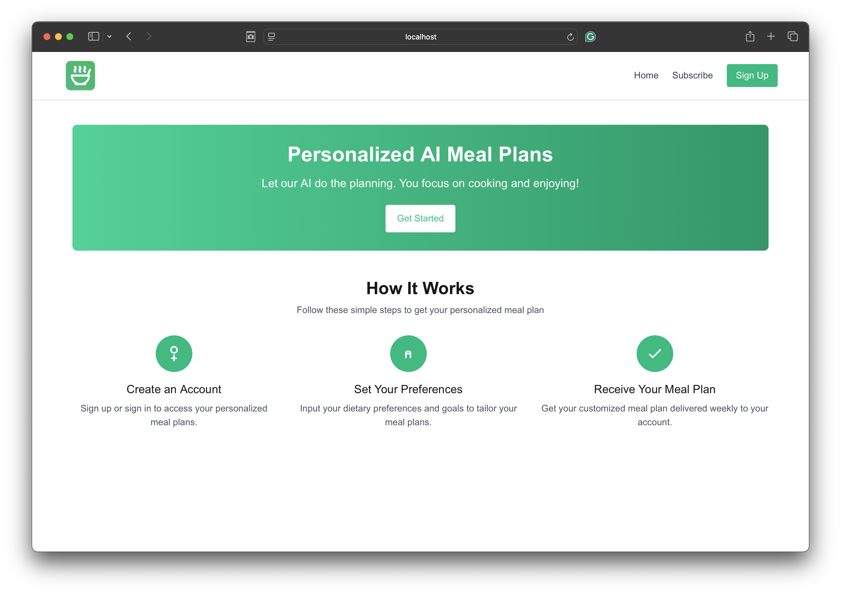 Daily Meal Planner screenshot
